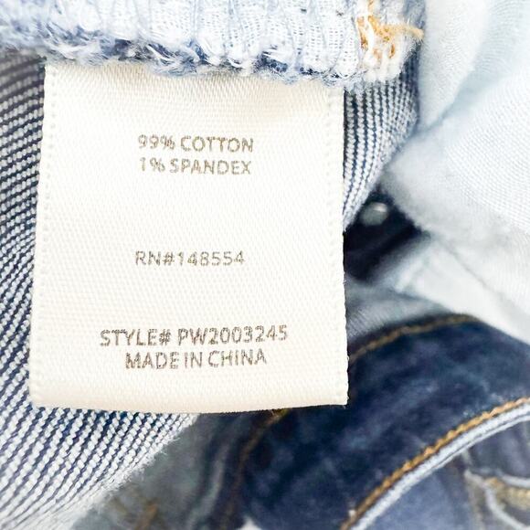 TGLA Dark Wash Straight Leg Cuffed Hem Cropped Button Fly Denim Jeans Size 30 - Picture 7 of 8